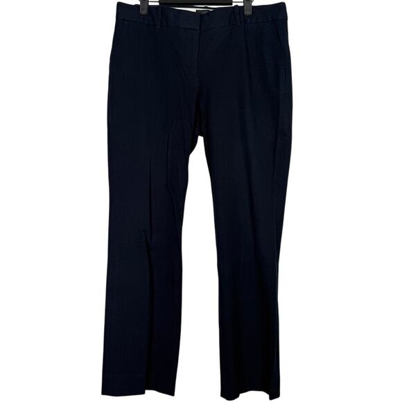 J. Crew High Rise Straight Ankle Wide Leg Stretch Trouser Pants Pockets 12 Blue - Picture 10 of 15